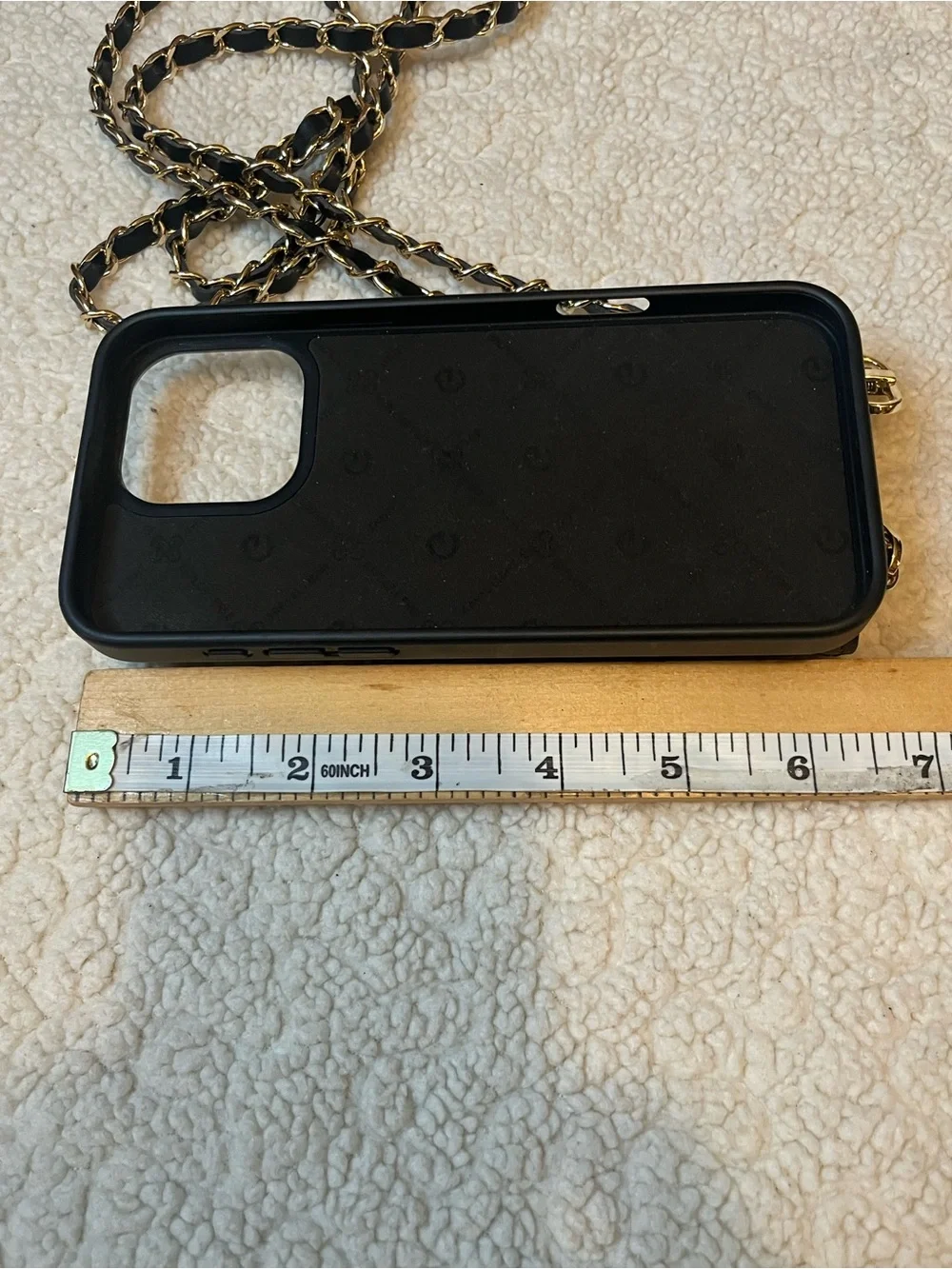 Black Quilted Crossbody Phone Case Wallet Chain Strap iPhone 11 Pro Max